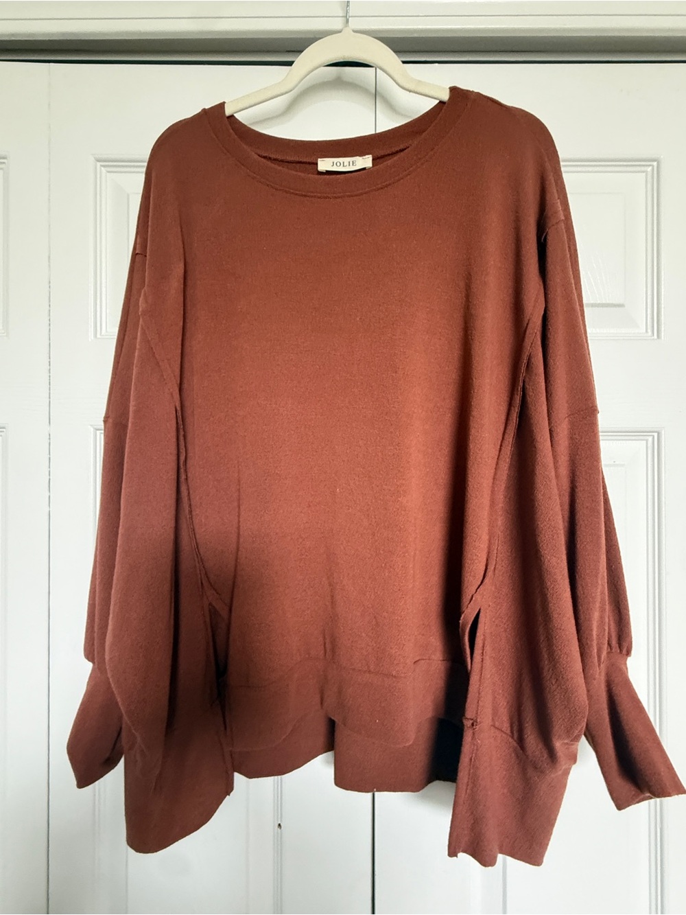 Jolie Burnt Orange Oversized Crewneck Sweater